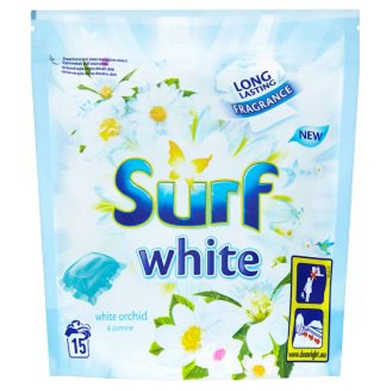 Surf White Orchid kapsle na praní bílého prádla 15 dávek 394 g