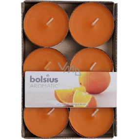 Bolsius Aromatic Maxi Juicy Orange - Pomeranč vonné čajové svíčky 6 kusů, doba hoření 8 hodin