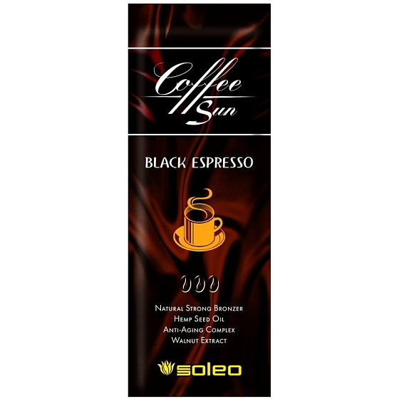 Soleo Coffee Sun Black Espresso Maximální přírodní krém na opalování 15 ml - jednorázový krém do solária