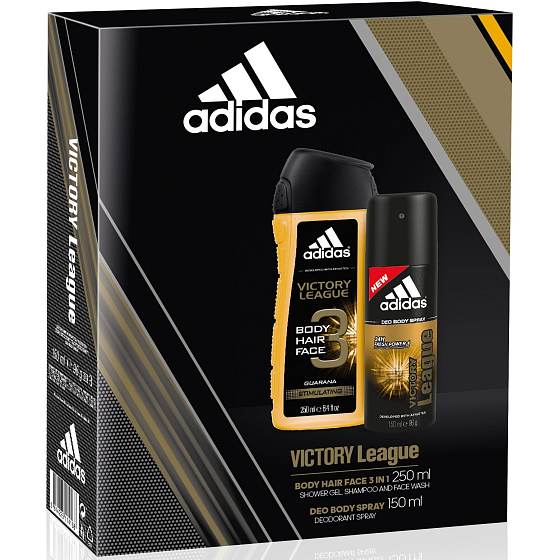 Adidas Victory League deodorant sprej pro muže 150 ml + sprchový gel 250 ml, kosmetická sada