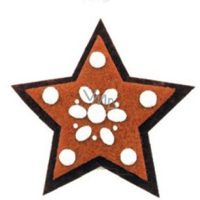 Perníček z filcu hvězda dekorace na zavěšení 10 cm