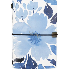 Albi Diář 2021 týdenní luxusní Modré květy 17,8 x 12 x 1,5 cm