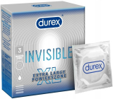 Durex Invisible XL Extra Large extra tenký kondom, extra velký, pro maximální citlivost, nominální šířka: 57 mm 3 kusy