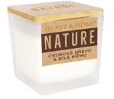 Heart & Home Nature Cedrové dřevo a bílé pižmo vonná svíčka malá sklo, doba hoření až 20 hodin 90 g