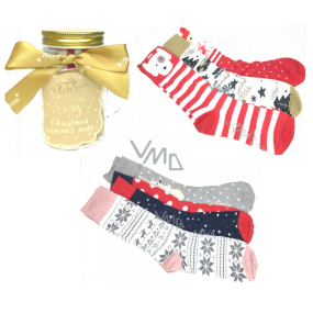 Epee Vánoční ponožky ve skleněné láhvi s uchem pro ženy mix motivů 1 pár, dárkové balení