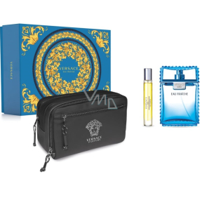 Versace Eau Fraiche Man toaletní voda 100 ml + toaletní voda 10 ml miniatura + kosmetická taška, dárková sada pro muže