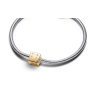 Charm Sterlingové stříbro 925 Pozlacená kostka + umělý zirkon, korálek na náramek symbol