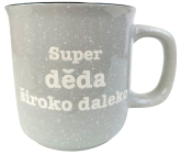 Albi Kameninový hrnek šedý Super děda široko daleko 400 ml