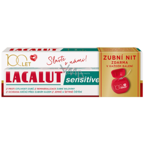 Lacalut Sensitive zubní pasta + zubní nit 75 ml