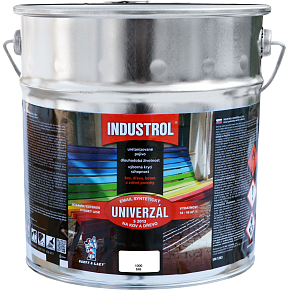 Industrol S2013 univerzál lesk vrchní barva na kov a dřevo, 1000 bílá, 9 l