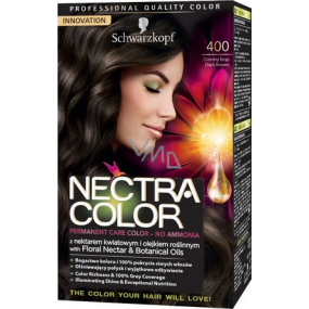 Schwarzkopf Nectra Color barva na vlasy 400 Tmavě hnědá