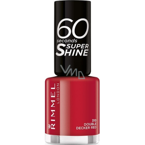 Rimmel London 60 Seconds Super Shine Nail Polish lak na nehty 310 Double Decker Red 8 ml