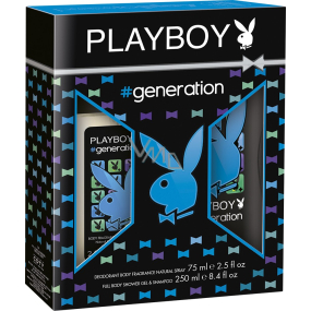 Playboy Generation for Him parfémovaný deodorant sklo 75 ml + sprchový gel 250 ml, kosmetická sada