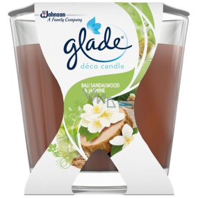 Glade Bali Sandalwood & Jasmine Santalové dřevo z Bali a jasmín vonná svíčka doba hoření až 30 hodin 70 g