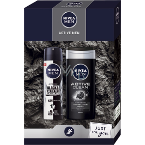 Nivea Men Active Men antiperspirant deodorant sprej 150 ml + sprchový gel 250 ml, kosmetická sada pro muže