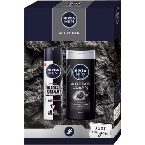 Nivea Men Active Men antiperspirant deodorant sprej 150 ml + sprchový gel 250 ml, kosmetická sada pro muže
