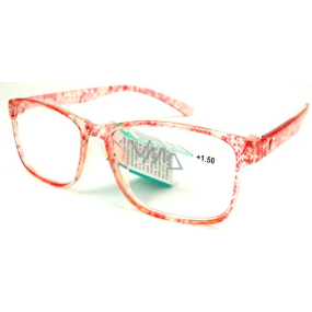 Berkeley Čtecí dioptrické brýle +1,5 plast průhledné červené tečky 1 kus MC2181