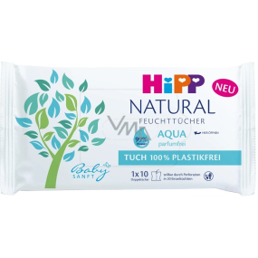 HiPP Babysanft Natural Aqua čisticí vlhčené ubrousky bez plastů pro děti 10 kusů