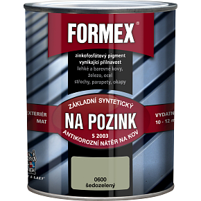 Formex S2003 základ na pozink základní barva na kov, 0600 šedozelený, 0,6 l Formex S2003 základ na pozink základní barva na kov, 0600 šedozelený, 0,6 l