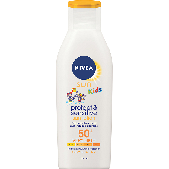 Nivea Sun Kids OF 50+ Protect & Sensitive dětské mléko na opalování, 200 ml