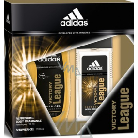 Adidas Victory League parfémovaný deodorant sklo pro muže 75 ml + sprchový gel 250 ml, kosmetická sada