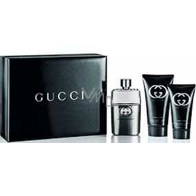Gucci Guilty pour Homme toaletní voda 90 ml + balzám po holení 75 ml + sprchový gel 50 ml, dárková sada