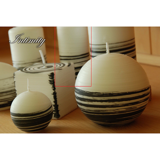 Lima Aromatická spirála Intimity svíčka bílo - černá válec 60 x 120 mm 1 kus