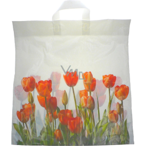 Press Igelitová taška 45 x 50 cm Červené tulipány 1 kus