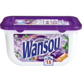 Wansou Double Caps Color univerzální dvoukomorové gelové prací kapsle 15 kusů x 25 g