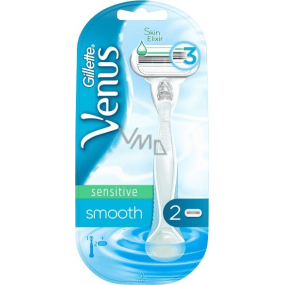 Gillette Venus Smooth Sensitive holicí strojek + náhradní hlavice 2 kusy pro ženy