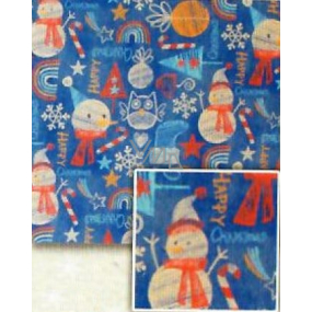 Nekupto Dárkový balicí papír 70 x 150 cm Vánoční Modrý sněhuláčci