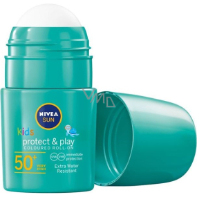 Nivea Sun Kids OF 50+ zelené barevné mléko na opalování v kuličce pro děti 50 ml