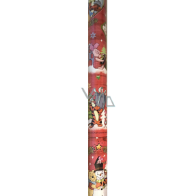 Ditipo Dárkový balicí papír 70 x 200 cm Vánoční Disney Medvídek Pú Tygr červený