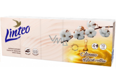 Linteo Premium hygienické kapesníky s vůní bavlny 4 vrstvé 10 x 10 kusů