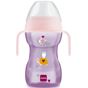 Mam Fun to Drink Cup hrnek pro přechod ke klasickému hrnku 8+ měsíců Fialový 270 ml