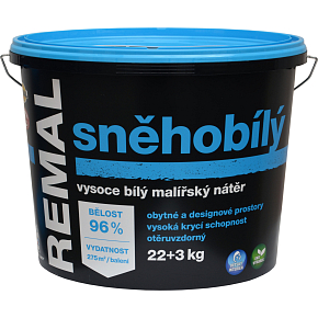REMAL Sněhobílý vysoce bílá barva na zeď, 22+3 kg REMAL Sněhobílý vysoce bílá barva na zeď, 22+3 kg