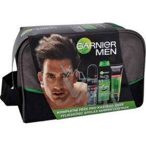 Garnier Men Trio šampon 250 ml + deo sprej 150 ml + gel 200 ml + taška, kosmetická sada