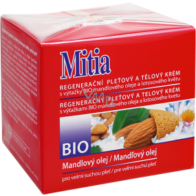 Mitia Bio Mandlový olej regenerační pleťový krém pro velmi suchou pleť 250 ml