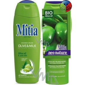 Mitia Soft Care Olive & Milk sprchový gel 400 ml + vyživující tělové mléko 400 ml, kosmetická sada
