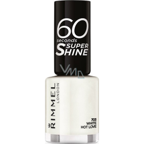 Rimmel London 60 Seconds Super Shine Nail Polish lak na nehty 703 White Hot Love 8 ml