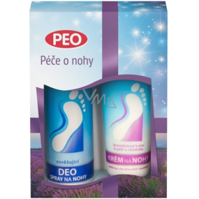 Astrid Peo Osvěžující deodorant sprej na nohy s antibakteriální přísadou 150 ml + Peo levandulový krém k péči o chodidla 100 ml, kosmetická sada