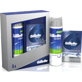 Gillette Series Cool Wave voda po holení 100 ml + Series Sensitive pěna na holení 250 ml, kosmetická sada, pro muže