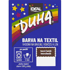 Ideal Duha tmavě hnědá, barva na textil na bavlnu, viskozu a len, na 300 g látky, 15 g