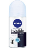 Nivea Invisible Black & White Pure kuličkový antiperspirant roll-on pro ženy 50 ml