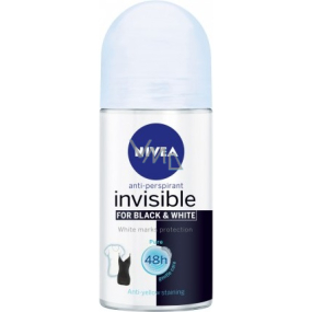 Nivea Invisible Black & White Pure kuličkový antiperspirant roll-on pro ženy 50 ml