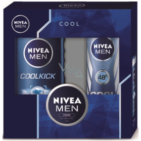 Nivea Men Cool Kick antiperspirant sprej 150 ml + sprchový gel 250 ml + Men krém 30 ml, kosmetická sada