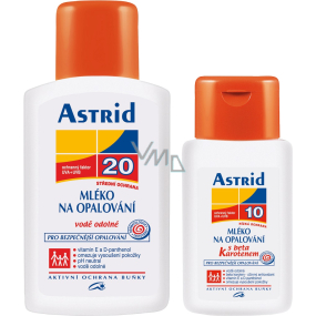 Astrid F20 Mléko na opalování 200 ml + F10 Beta-karoten mléko na opalování 100 ml