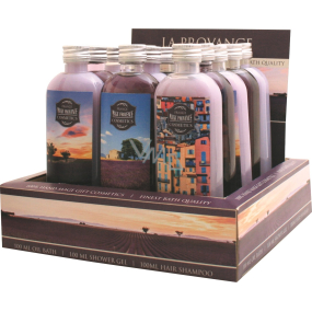 Bohemia Gifts Lavender La Provence display sprchové gely mix 15 x 100 ml