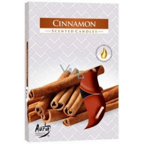 Bispol Aura Cinnamon - Skořice vonné čajové svíčky 6 kusů