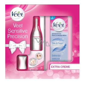 Veet Sensitive Precision elektrický zastřihovač + Silk & Fresh depilační krém pro citlivou pokožku 100 ml, kosmetická kazeta